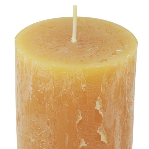 Produkt Świece filarowe Rustic jednobarwne Świece adwentowe żółte 70/110mm 4 szt