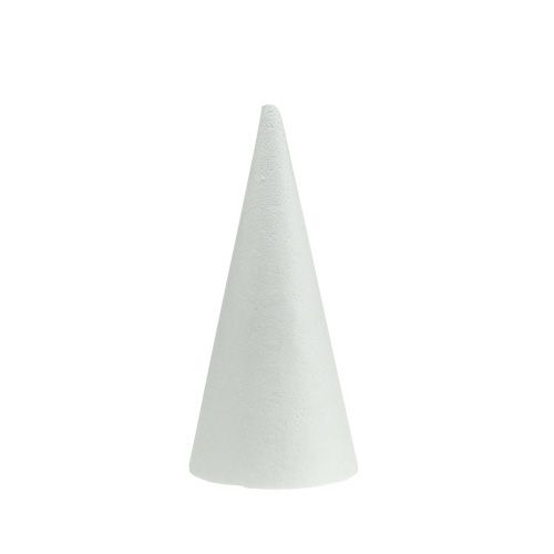 Stożek styropianowy biały 20cm x 9cm 5szt