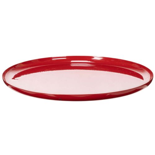Taca dekoracyjna, czerwona, minimalistyczny design, 27 cm