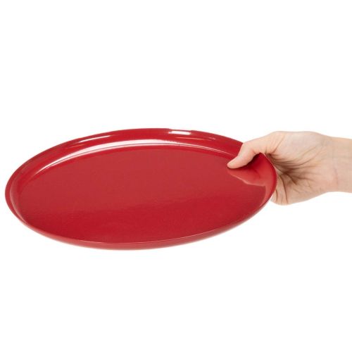 Taca dekoracyjna, czerwona, minimalistyczny design, 27 cm | Floristik24.pl