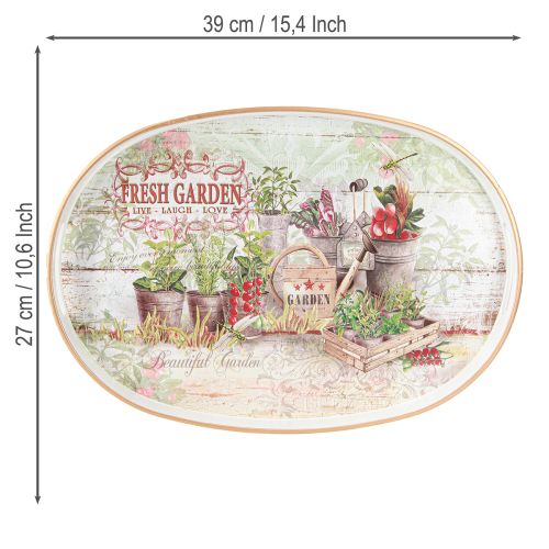Produkt Taca owalna z uchwytem Fresh Garden Vintage 39x27x3,5cm