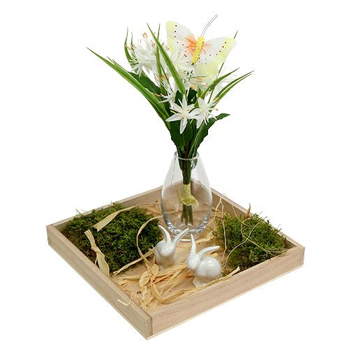 Floristik24 Taca drewniana mała natura 19cm x 19cm H3cm
