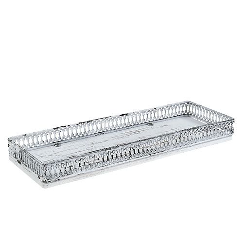 Taca kwadratowa 36cm x 13cm H 4cm Biała 1szt.