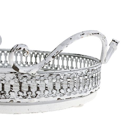 Produkt Taca z uchwytami owalna 23cm x 17,5cm H7,5cm Biała