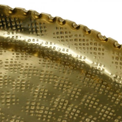 Floristik24 Metalowa taca okrągła, Deco Plate Golden, Oriental Deco Ø30cm