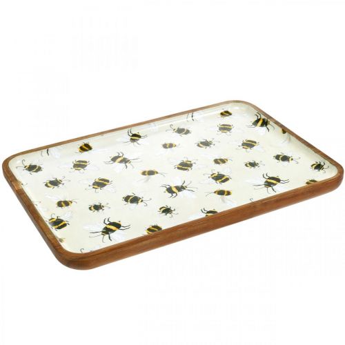 Produkt Taca dekoracyjna drewniana kwadratowa taca na pszczoły letnia taca dekoracyjna 35 × 23,5 × 2 cm