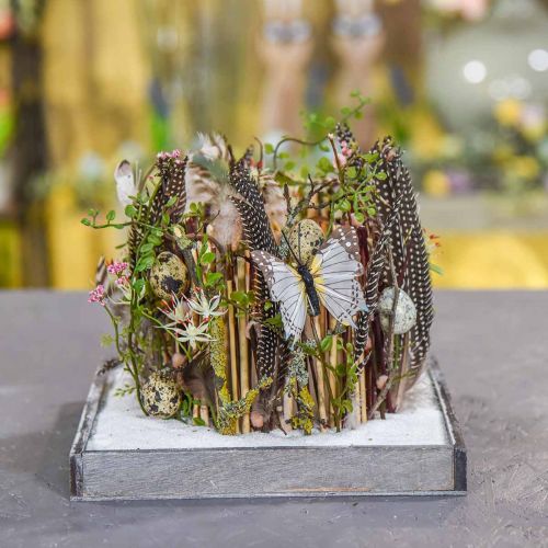 Produkt Taca drewniana kwadratowa szara, biała dekoracja stołu Shabby Chic 24,5×24,5cm
