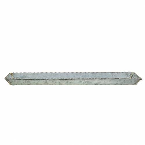 Floristik24 Taca bożonarodzeniowa cynkowa biała 60×15cm