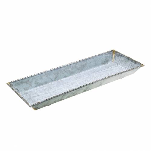 Taca bożonarodzeniowa cynkowa biała 60×15cm