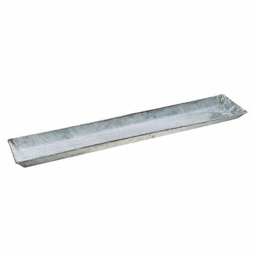 Floristik24 Taca Deco Biały Washed Zinc 80×15cm