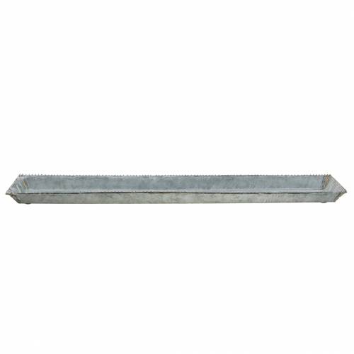 Floristik24 Taca Deco Biały Washed Zinc 80×15cm