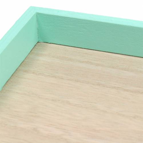 Floristik24 Taca drewniana zielona 49cm x 16,5cm