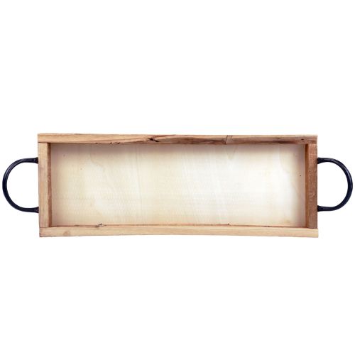 Produkt Taca drewniana z uchwytami, taca ozdobna, podłużna, naturalna, 50×19×3cm