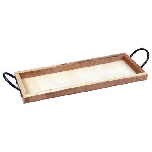 Produkt Taca drewniana z uchwytami, taca ozdobna, podłużna, naturalna, 50×19×3cm