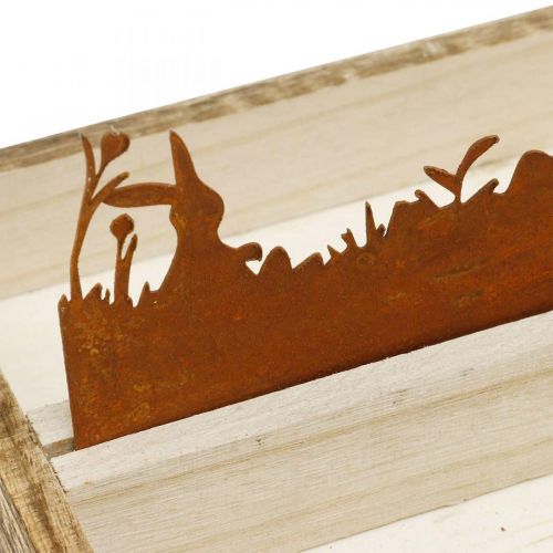 Produkt Taca ozdobna Łąka wielkanocna, dekoracja wiosenna, taca drewniana patyna 35×15cm
