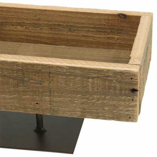 Floristik24 Taca dekoracyjna drewniana na nóżce 40cm