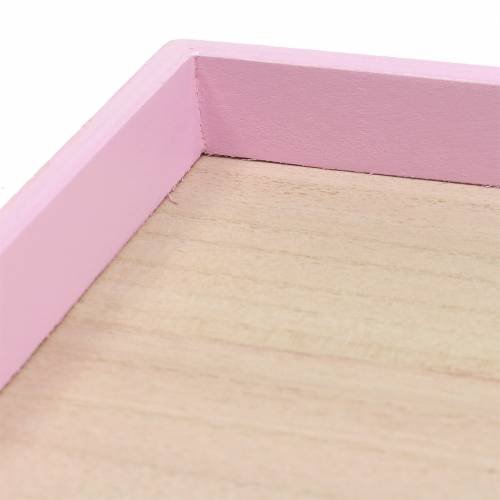 Floristik24 Taca drewniana różowa 49cm x 16,5cm