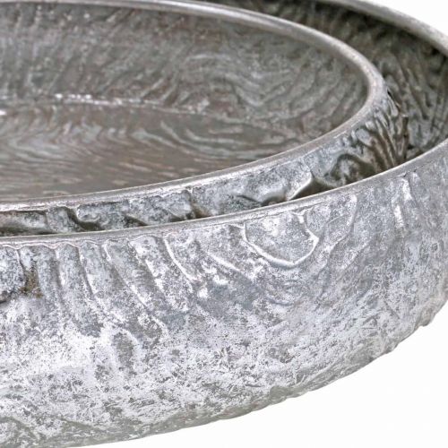 Produkt Dekoracyjna miska srebrna okrągła metalowa o wyglądzie antycznym Ø50/38cm, zestaw 2 szt