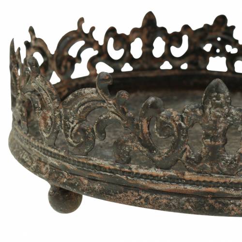 Floristik24 Taca metalowa antyczna Ø16/20/25cm 3szt.