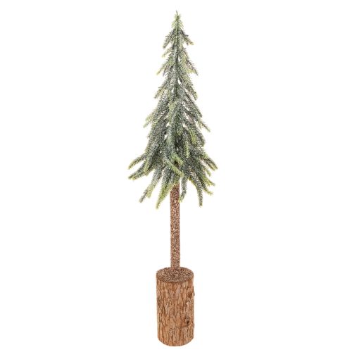 Sztuczna jodła, wykończenie w kolorze lodu, na drewnianej podstawie, dekoracja zimowa, 60 cm kupić | Floristik24.pl