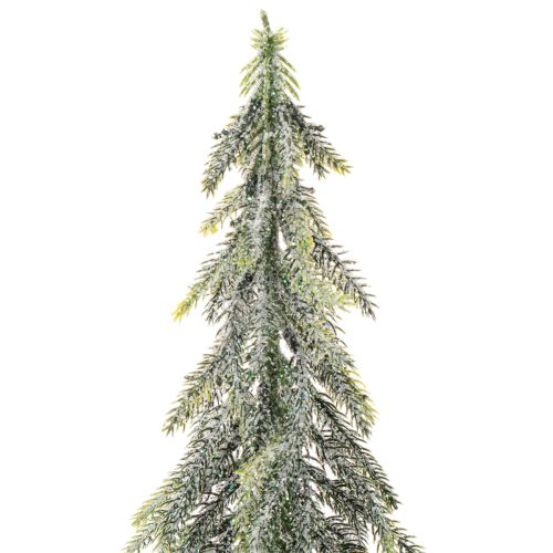 Sztuczna jodła, wykończenie w kolorze lodu, na drewnianej podstawie, dekoracja zimowa, 60 cm | Floristik24.pl