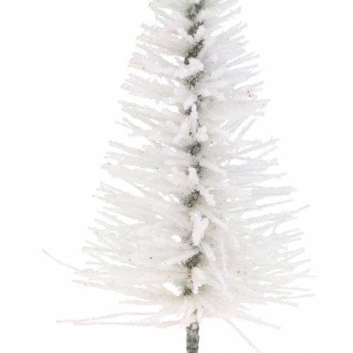 Floristik24 Choinka dekoracyjna biała brokatowa 8cm 24 szt