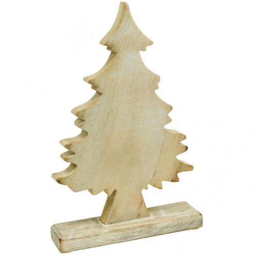 Floristik24 Deco Fir Tree Wood White Washed Dekoracja Stołu Adwent 32×20×5,5cm