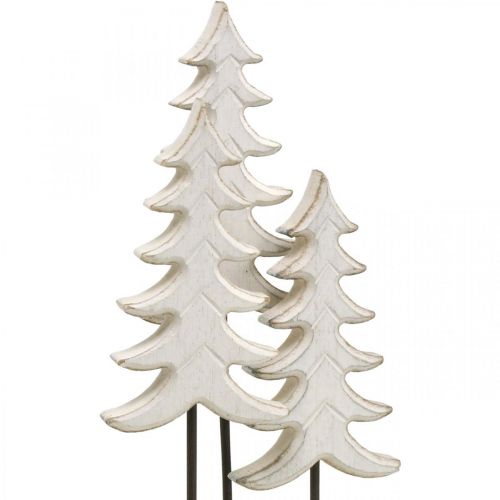 Floristik24 Dekoracja świąteczna drewno jodłowe białe na podstawie wys.28cm