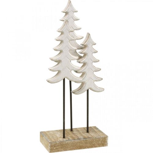 Floristik24 Dekoracja świąteczna drewno jodłowe białe na podstawie wys.28cm