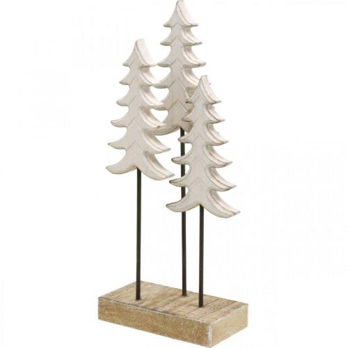 Floristik24 Dekoracja świąteczna drewno jodłowe białe na podstawie wys.28cm