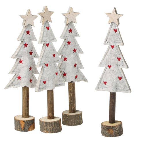 Produkt Ozdoba choinkowa filcowe serce gwiazda beżowo-czerwone wys. 21cm 4 sztuki