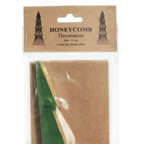 Produkt Papier bożonarodzeniowy o strukturze plastra miodu Świąteczne zielone złoto W30cm 2 sztuki