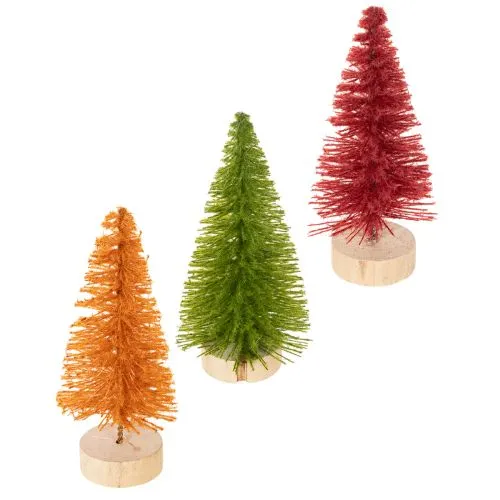 Choinka sztuczna na drewnianej podstawie, mała, 16cm, 6 szt. kupić | Floristik24.pl