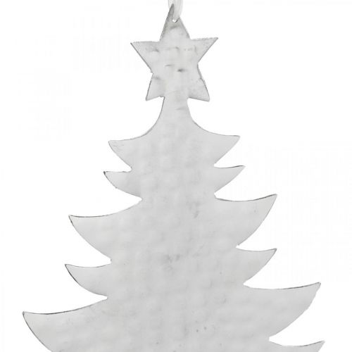Produkt Zawieszka choinkowa, dekoracja adwentowa, metalowa dekoracja świąteczna, srebrna 20,5×15,5cm