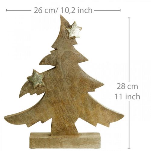 Floristik24 Choinka Dekoracja stołu z drewna mango Boże Narodzenie 28 × 26 × 5 cm