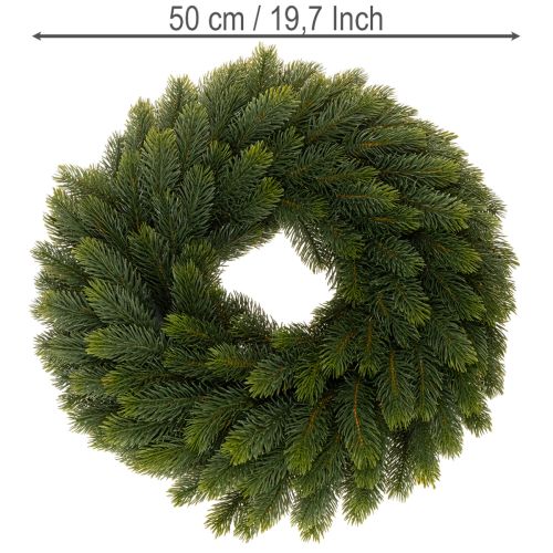 Wieniec z gałązek jodłowych, zielony, okrągły, 50 cm | Floristik24.pl