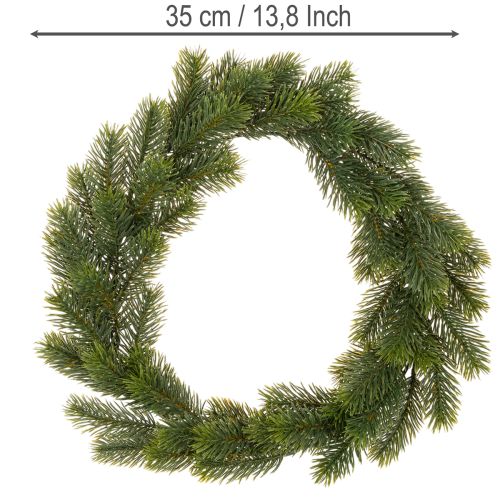 Sztuczny wianek jodłowy zielony do dekoracji drzwi, 35 cm | Floristik24.pl