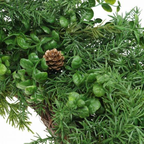 Floristik24 Deco Wieniec Duży Gałązki iglaste, szyszki i Boxwood zielony 70cm