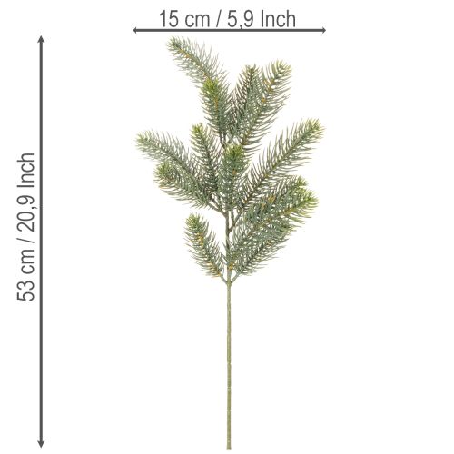 Sztuczna gałązka jodły, świąteczna dekoracja okna, 50 cm, 3 sztuki | Floristik24.pl