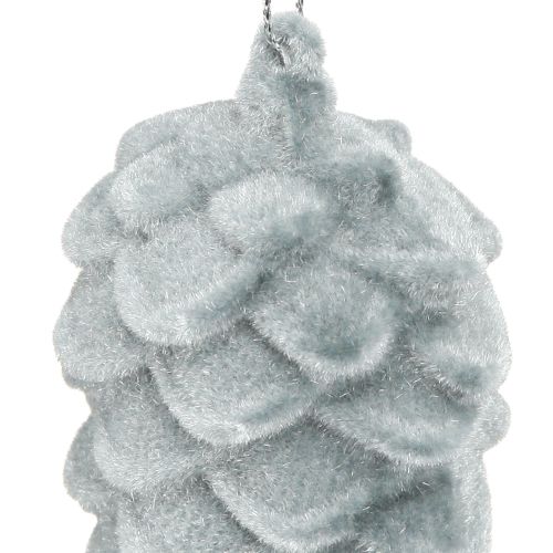 Produkt Szyszki ozdobne szare flokowane 11,5cm 6 szt.