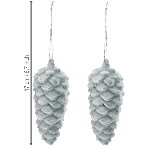 Produkt Szyszki ozdobne szare flokowane 11,5cm 6 szt.