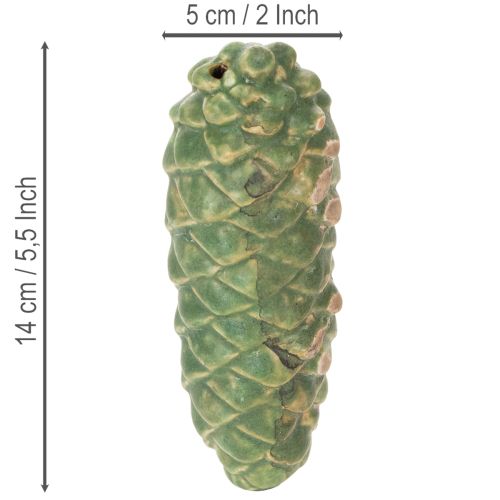 Ceramiczna ozdoba w kształcie szyszki, dekoracja stołu, jesień, 14 cm, 3 sztuki | Floristik24.pl
