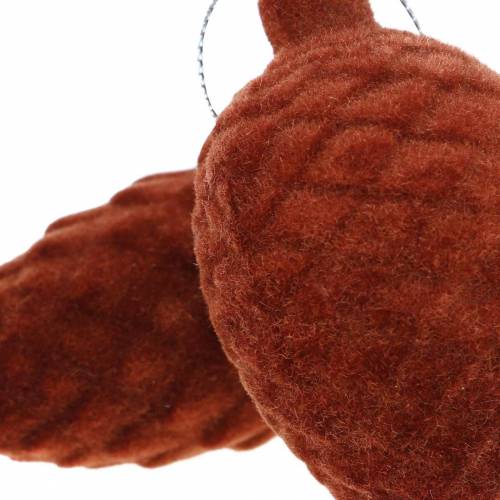 Produkt Szyszki dekoracyjne flokowane Rooibos 9,5cm/8cm 12 szt