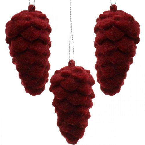 Produkt Szyszki dekoracyjne flokowane, dekoracja jesienna, szyszki czerwone, Adwent W8,5cm Ø4,5cm 8 sztuk