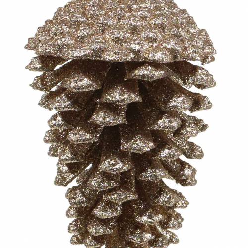 Produkt Szyszki sosnowe złote, brokatowe 13cm 4 szt. Ozdoby choinkowe