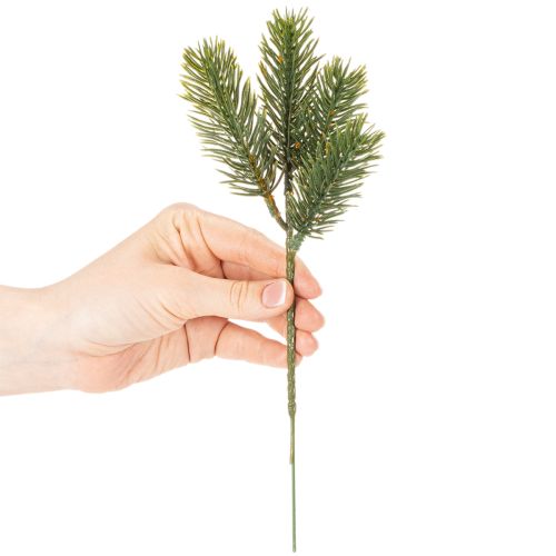 Sztuczna zielona gałązka jodły do dekoracji zimowych, 25 cm, 24 sztuki | Floristik24.pl
