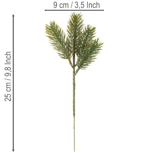Sztuczna zielona gałązka jodły do dekoracji zimowych, 25 cm, 24 sztuki | Floristik24.pl
