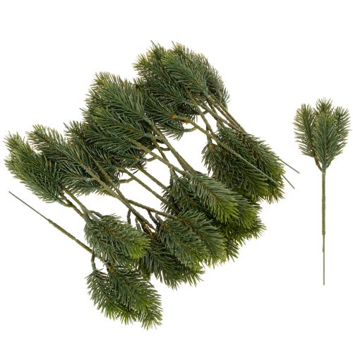 Sztuczna zielona gałązka jodły do dekoracji zimowych, 25 cm, 24 sztuki | Floristik24.pl