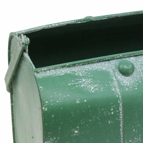 Produkt Planter Bag with Handle Metal Green, White Washed H20cm