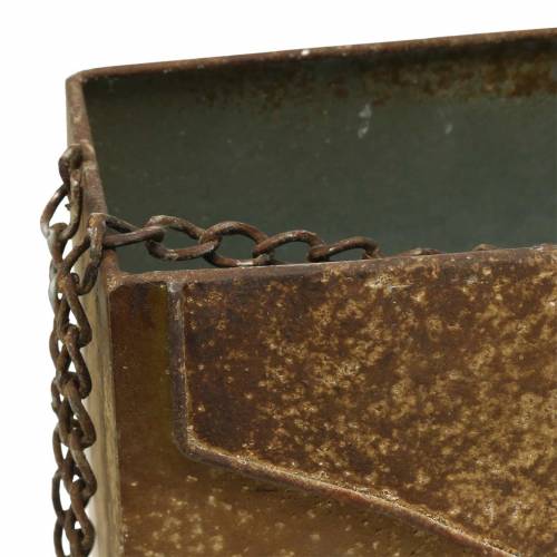 Floristik24 Planter Bag with Chain Metal Grey / Rust H21cm